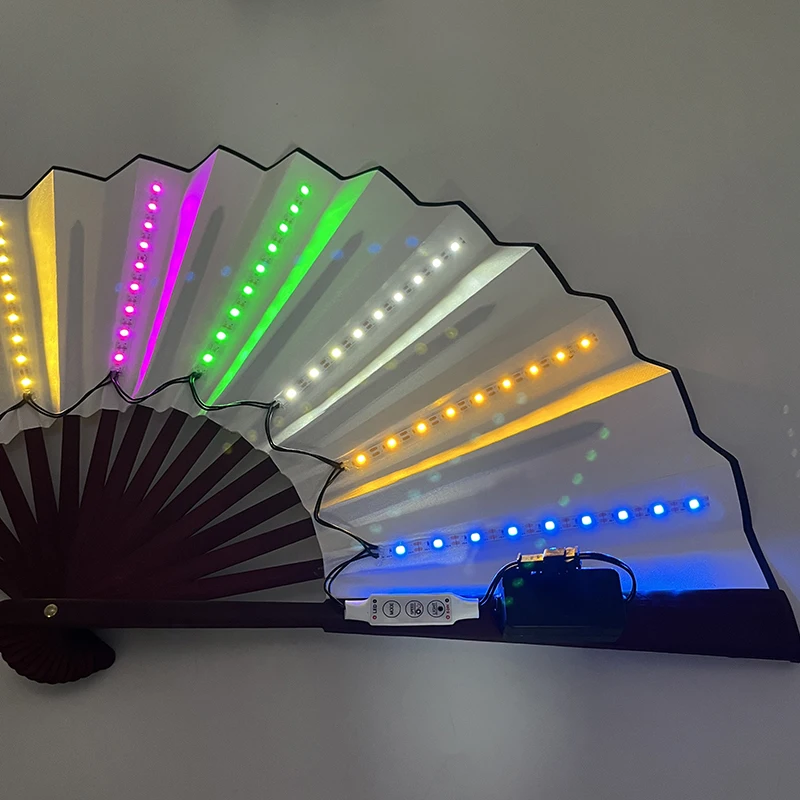 10-Zoll-LED-Faltfächer für Party, RPG, Lolita, Tanz, Bühnenaufführung, Nachtclub-Zubehör, LED-Handfächer, leuchtender fluoreszierender Fächer – Detail 19