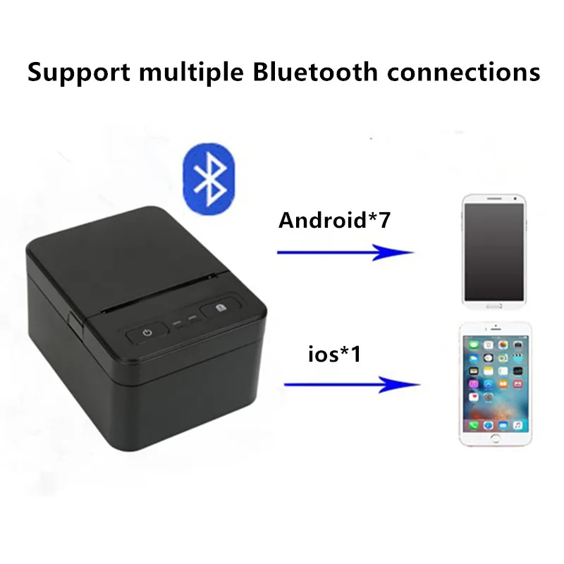 

80mm Thermal Receipt Printer ESC/POS USB Bluetooth Desktop Supermarket Cashier Receipt Printer Supports Cash Box