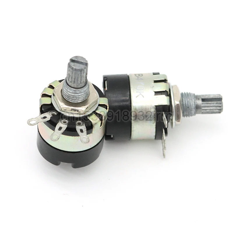 1Pcs WH137-2 RV137 Knurled Shaft With Switch Potentiometer 4K7 10K 22K 47K 470K 100K