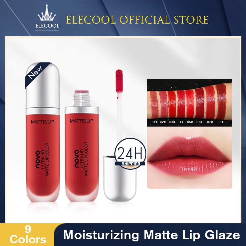 Net Red Makeup NOVO Cream Ice Cream Velvet Lip Glaze Student Moisturizing Lip Gloss Matte Lip Glaze  Sets Beauty Moisturizing