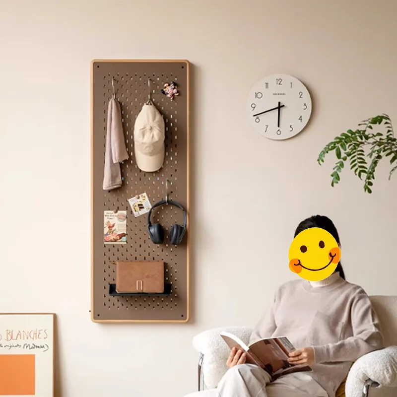 

Solid wood hole board full-length mirror integrated household invisible push-pull changing mirror wall hanging