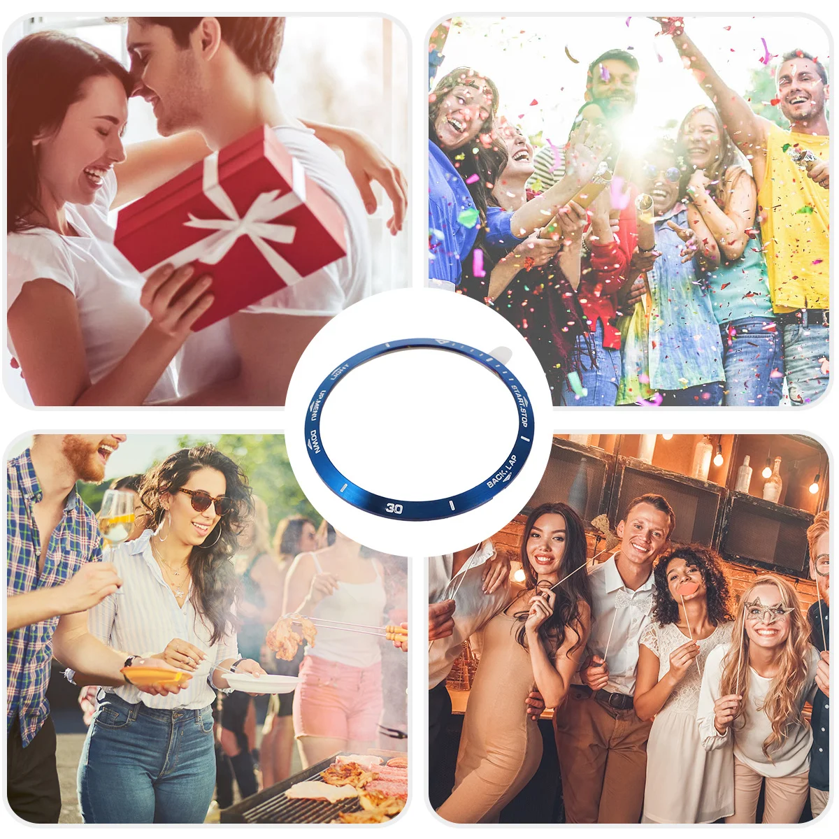 Modieuze horlogekast Metalen ring voor 5, duurzaam roestvrij staal Beschermend frame Bezel Ring Horloge beschermhoes