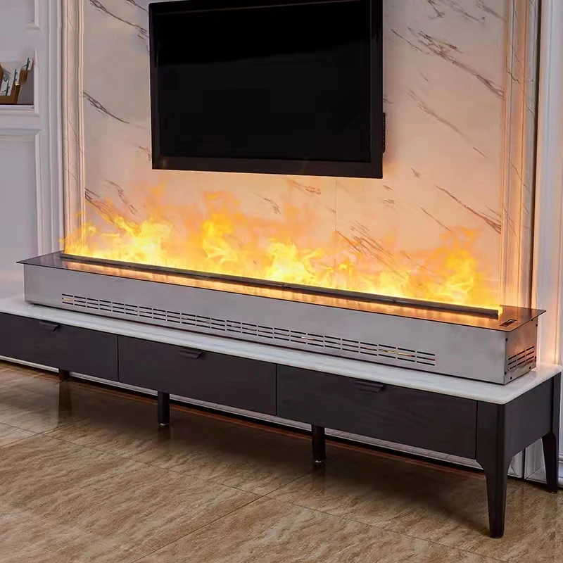 DUTRIEUXModerner TV-Ständer mit Flamme, dekorativer elektrischer Kamin