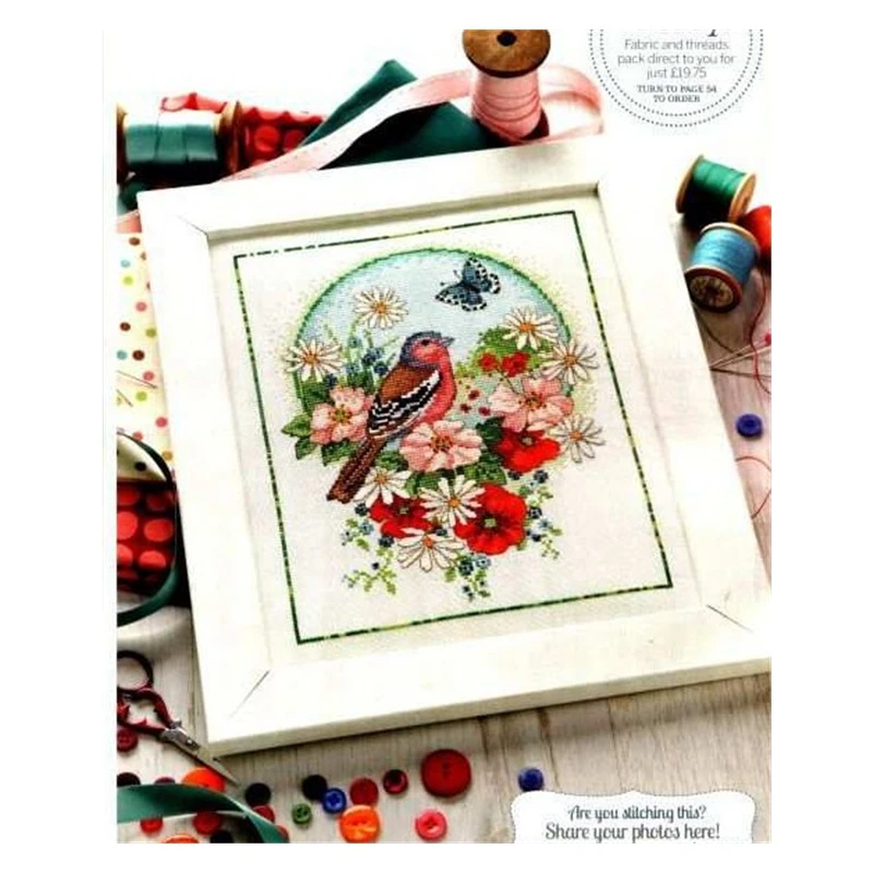 The cross-stitch set 28CT, 18CT, 14CT and 11CT can be selected as printed fabric handcrafted material pack saga Summer Bird