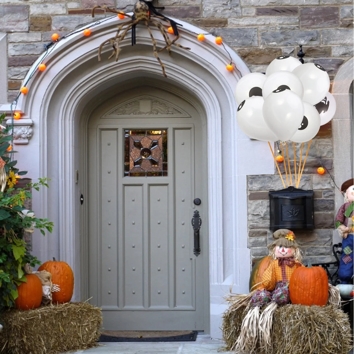 

100Pcs Halloween Balloons Thickened Latex Bright Colors Easy Inflate Party Decor for Halloween Party Supply Balloons Setting