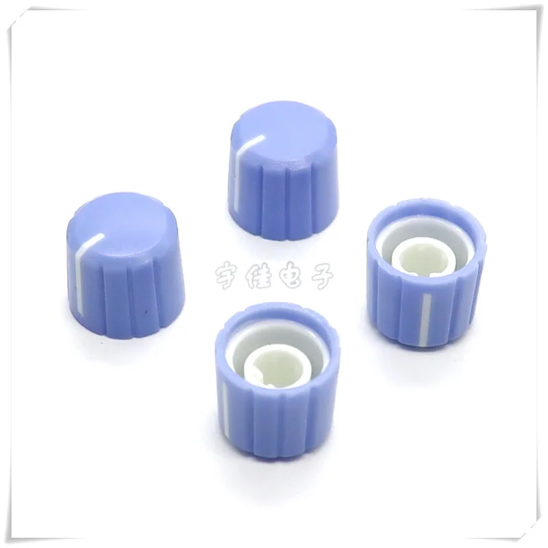 10 Stück 15 x 13,5 mm Halbwellen-Knopf, Potentiometer-Knopfkappe, D-Achse, Potentiometer-Knopf, Kunststoff, 2 Farbknöpfe