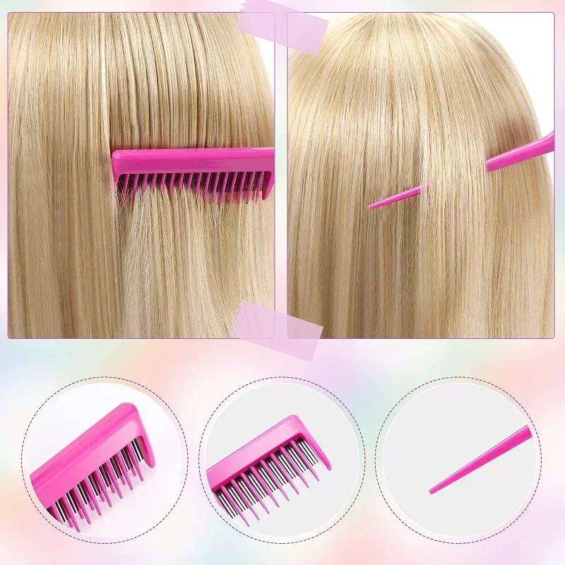 3-10pcs Hair Styling Comb Set Teasing Hair Brush Triple Teasing Comb Rat Tail Combs Edge Brush Hair Tail Tools Braid Tool Loop image 5