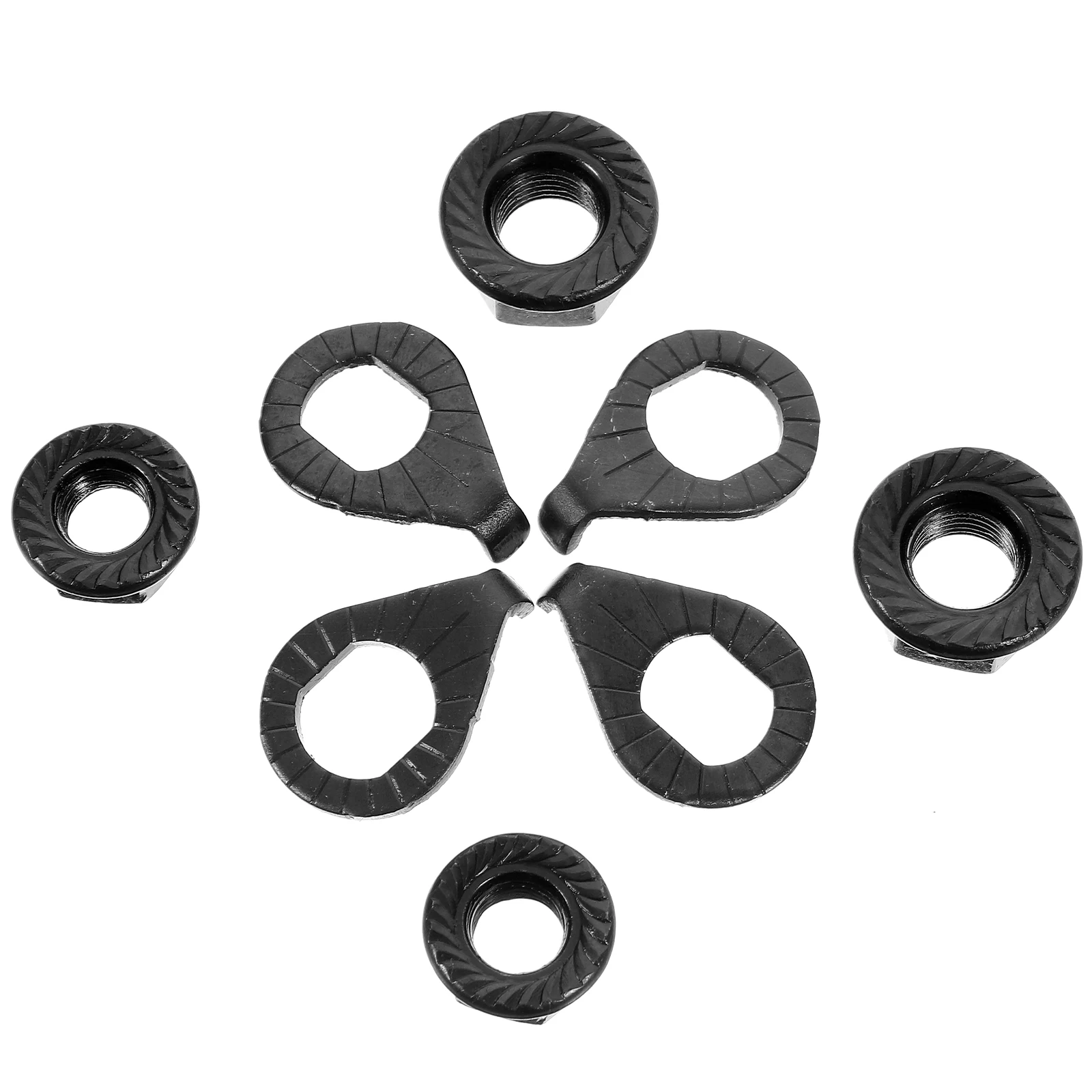 

1 set 1 Set Iron Flange Nuts For Bicycle Safety Axle Fastening Wheel Protection Anti-Slip Washers Kit Durable Fixed Hub Nuts