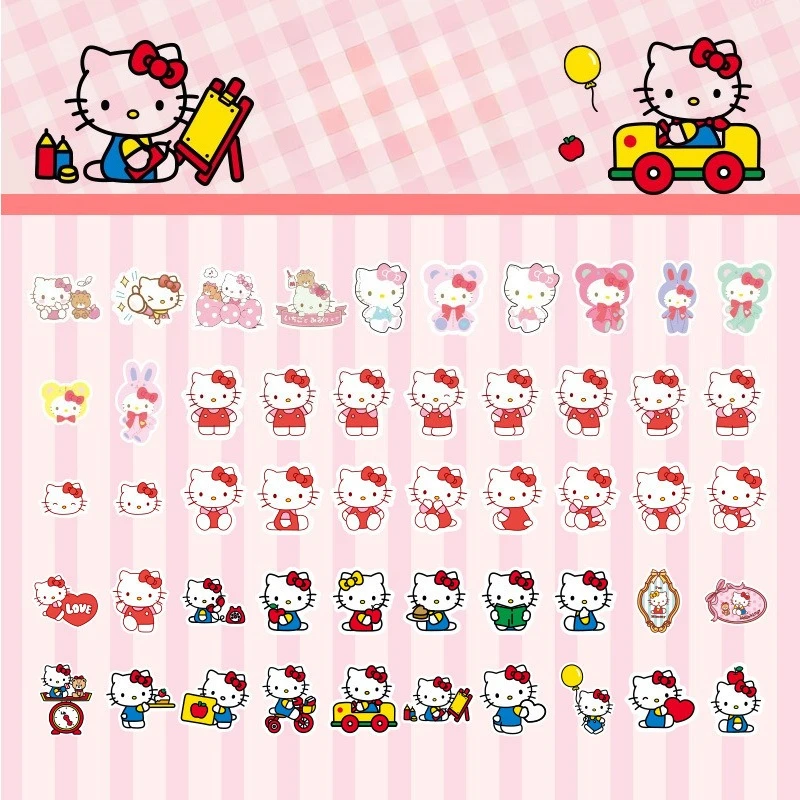 Urocze naklejki papierowe Hello Kitty, słodkie naklejki z kreskówkami, książeczka z naklejkami, artykuły papiernicze, akcesoria na biurko, prezenty dla uczniów, sprzedaż hurtowa.