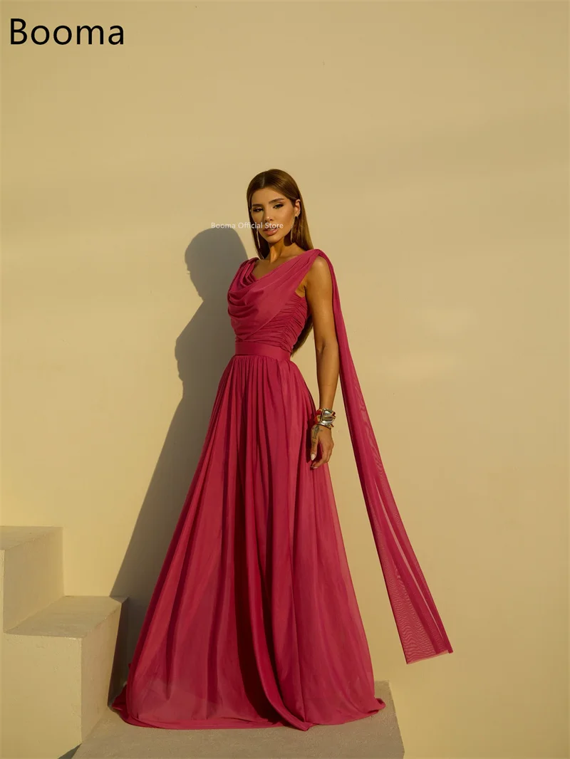 Booma linha a cinta de espaguete plissado vestidos de noite sem mangas vestidos formais para mulheres elegantes vestidos de baile feitos sob encomenda