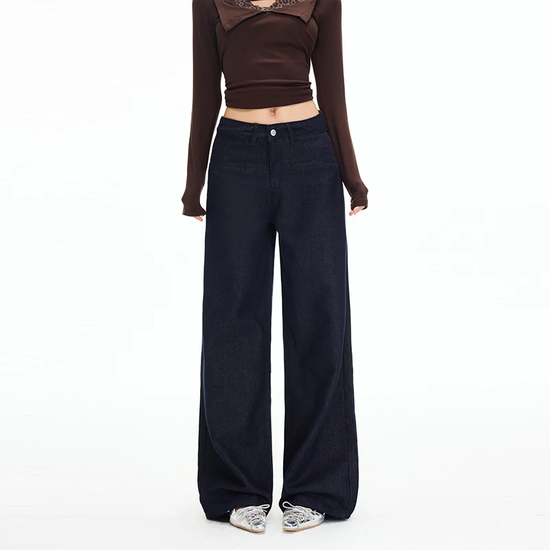 Women High Waist Wide Leg Jeans Loose Slim‑Fit Straight Denim Pants Casual Streetwear Ladies Baggy Trousers Multi‑Color Bottoms
