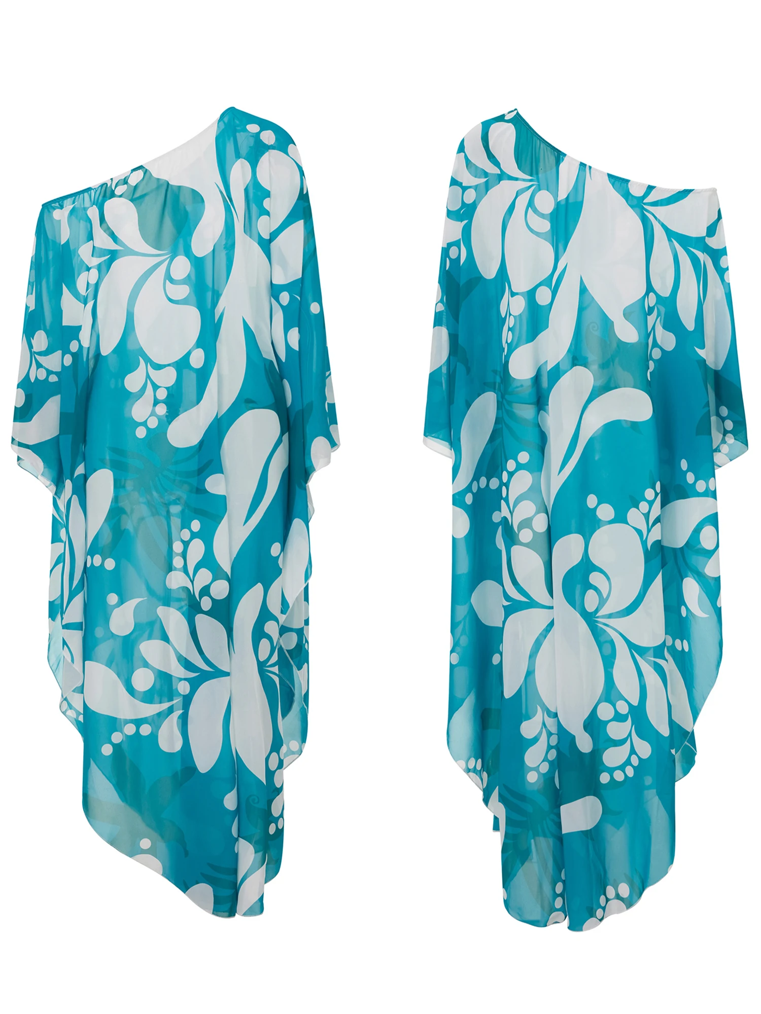 우아한 맥시 드레스 짧은 소매 브이넥 꽃 프린트 A라인 드레스 벨트 포함 캐주얼 보헤미안 비치 파티 드레스 여성용