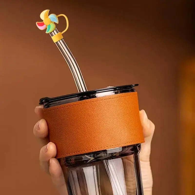 Cute Straw Toppers For Tumblers Reusable Drinking Dust Plugs Set Cute Dust-Proof Silicone Accessories Reusable Drinking Dust view 3