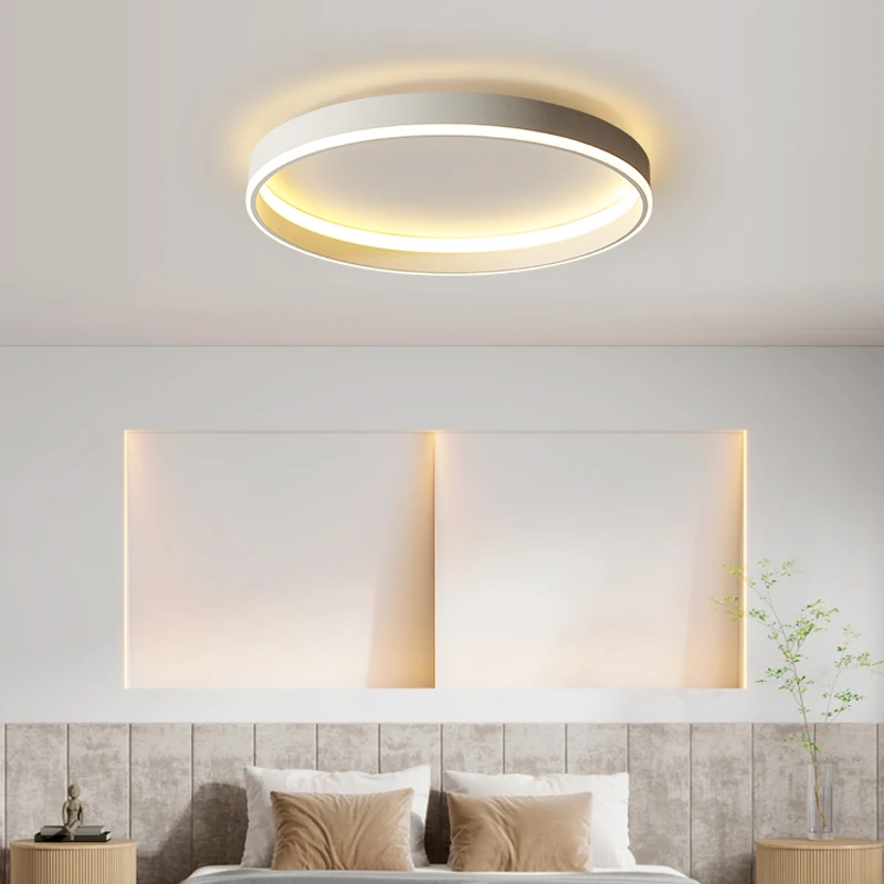 Imagem -03 - Moderno Led Círculo Luz de Teto Nordic Minimalista Fixture Decoração do Quarto Escurecimento Estudo Lâmpadas Sala de Estar Cozinha Preto Ouro