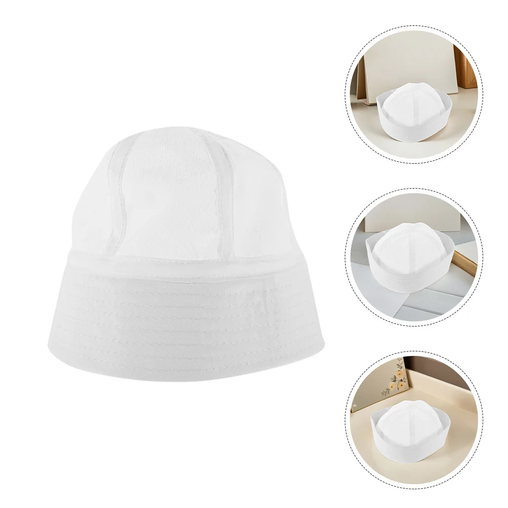 

3Pcs Sailor Hat Set Classic White Round Brim Breathable Nautical Captain Hats for Ocean Theme Parties Cosplay Costume