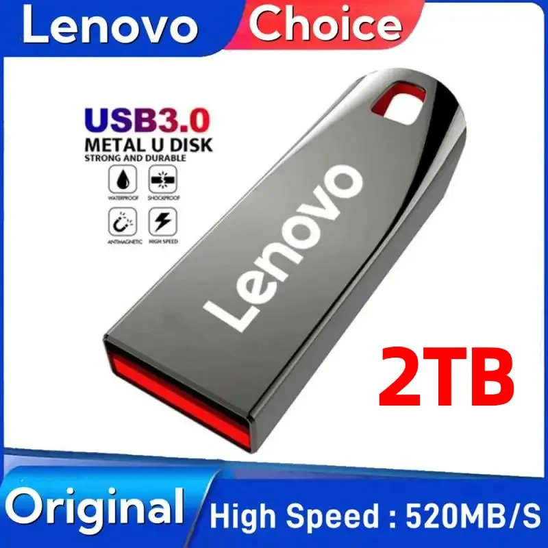 Lenovo USB 3.0 Flash Drive 2TB 1TB USB 3. 0 Pendrive 512GB 256GB 128GB USB Memory Stick Pen Drive Flash USB Disk For Desktops PC