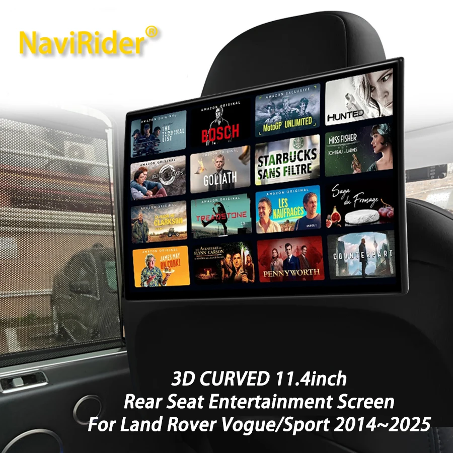 3D 11.4inch Rear Seat Entertainment Screen For Land Rover Vogue Sport 2014~2025 1920x1080 Android 13 Video Player 4+64 Carplay