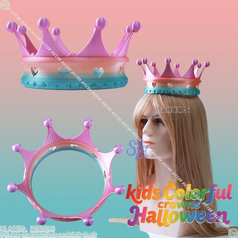 

Аниме фильм косплей Kawaii дети красочные короны 3D ювелирные изделия из полилуктической кислоты головные уборы для выпускного вечера аксессуары на Хэллоуин