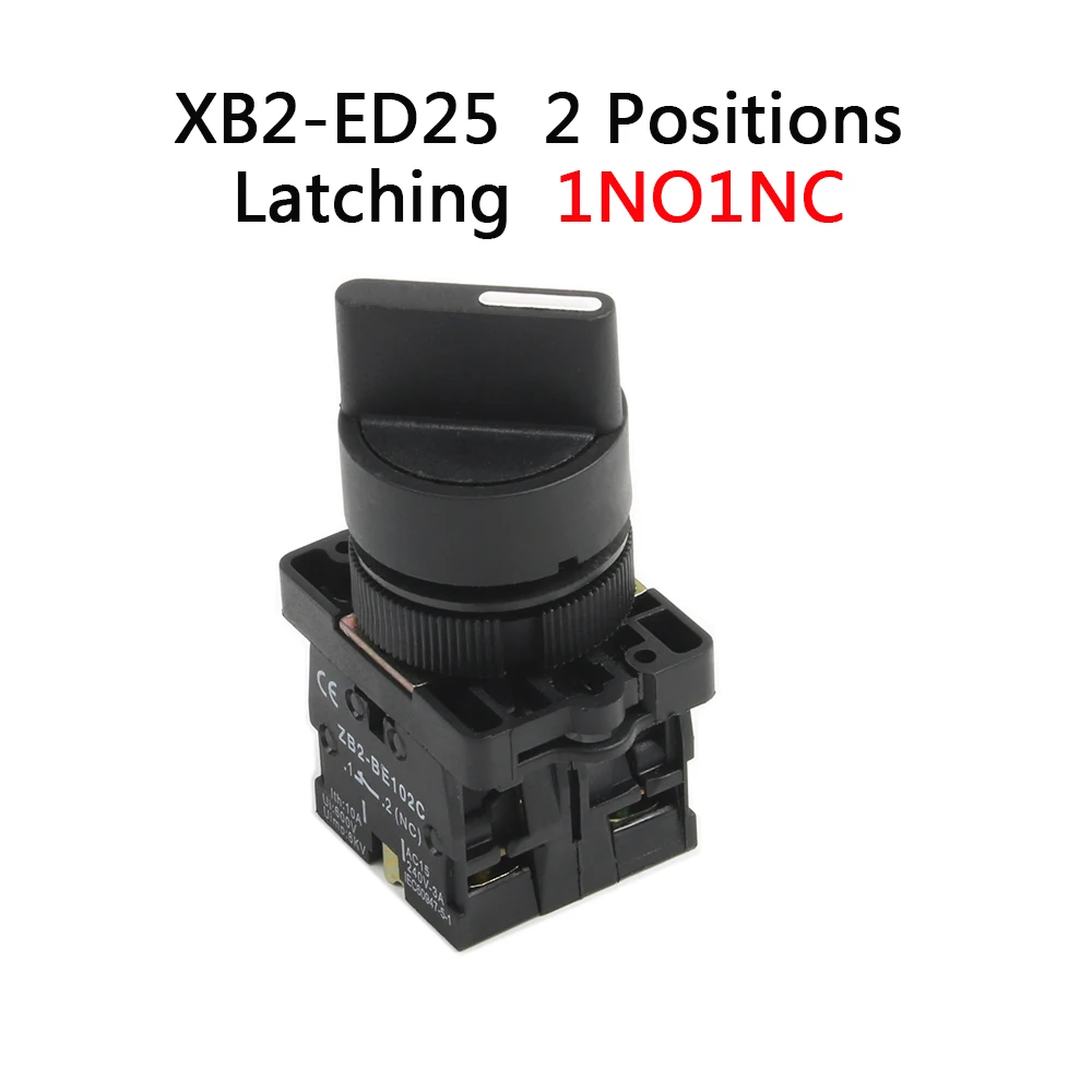 XB2-ED21 XB2-ED25 XB2-ED33 XB2-ED33 2/3 positions 1N0/1NC&1NO/2NO Latching self-Locking /Momentary selector push button switch