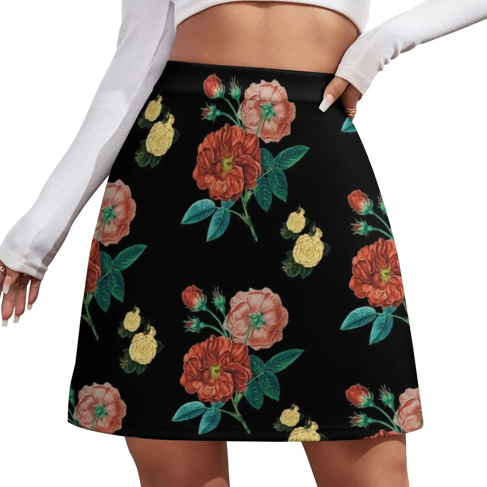 

Moody flower roses Mini Skirt 90s vintage clothes 90s aesthetic fairy core short skirt Mini Skirt