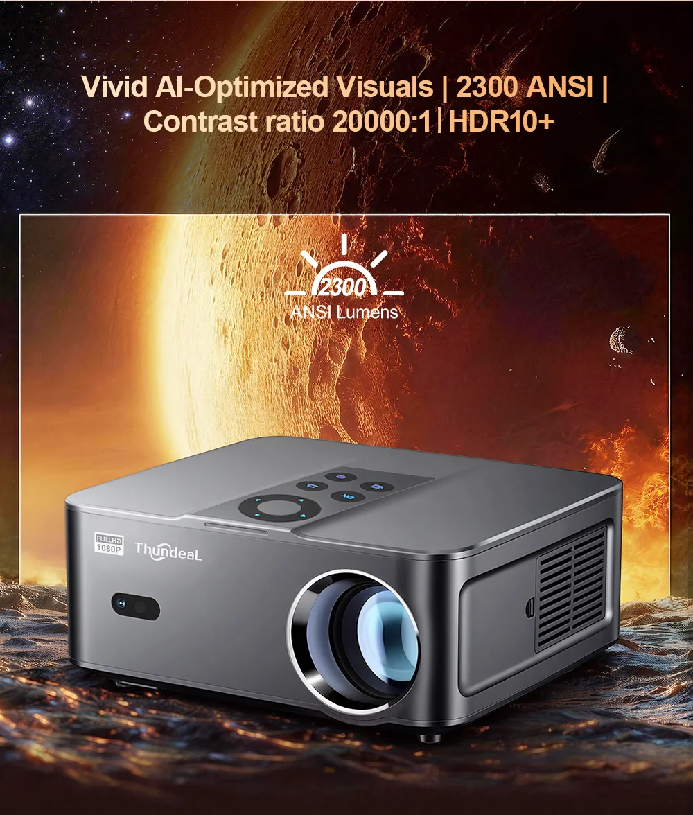 ThundeaL TD98 Mini 2K 4K Full HD 1080P Video Projector Android Auto Focus TD98W Mini Home Theater 3D LED Portable Beam Projector