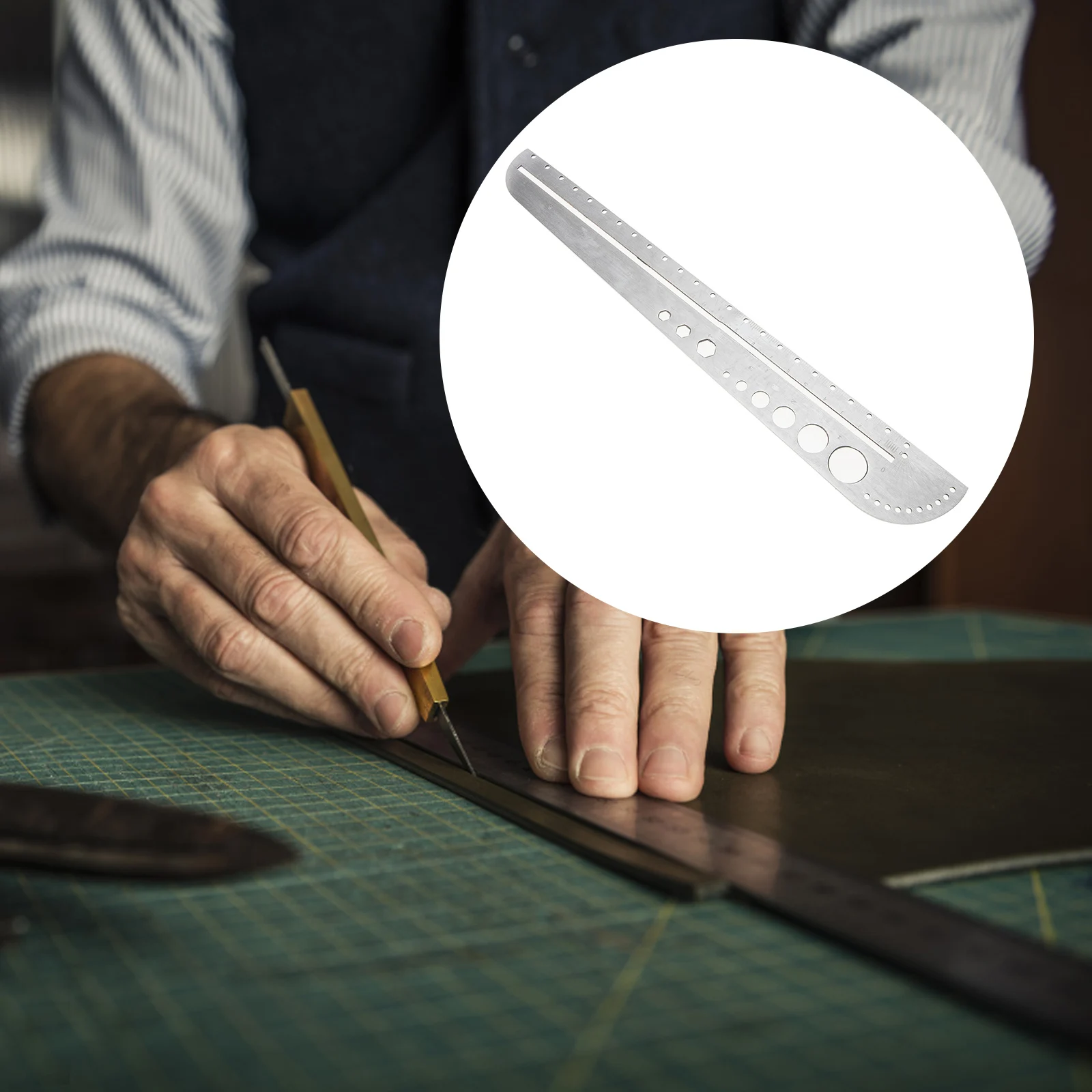 مسطرة قياس متعددة الوظائف من الفولاذ المقاوم للصدأ متينة وصغيرة الحجم وخفيفة الوزن ومقياس شفاف لمصممي الأزياء والطلاب الخياطين #2