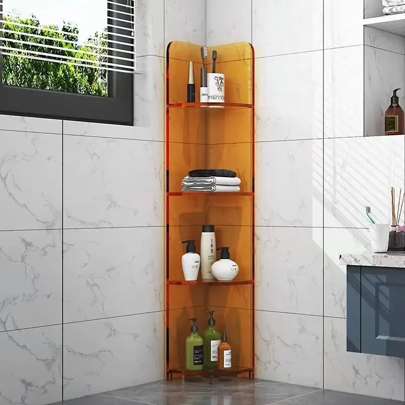 Corner storage cabinet Cosmetics floor rack Bathroom crevice triangle multi-layer Internet celebrity storage shelf