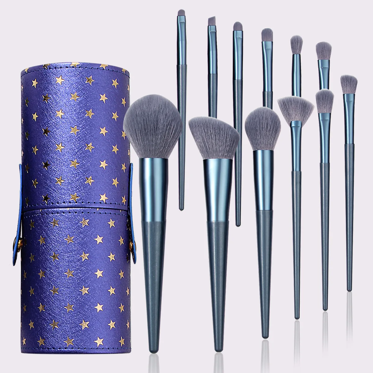 12PCS Portable Professional Makeup Brush Set - Blush Brush, Contour Brush, Eyeshadow Brush, Highlighter Brush with Brush Holder