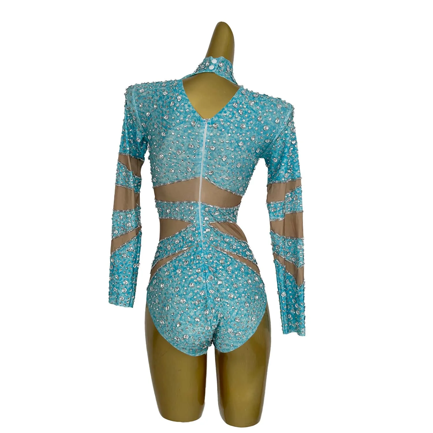 Cristais brilhantes collant sexy cristal bodysuit dança traje feminino boate festa de aniversário roupa mostrar palco wear jixue