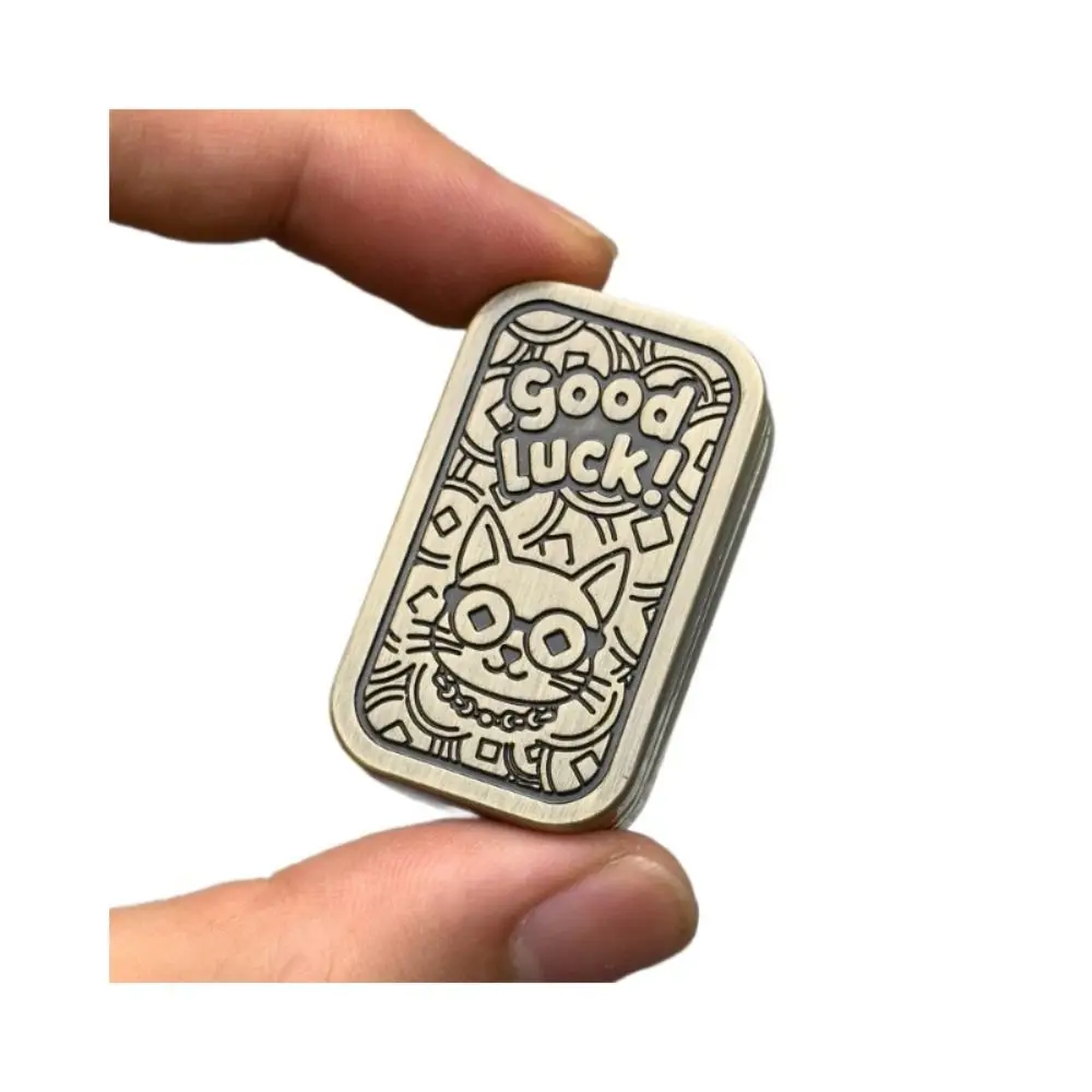 Portable 3-Level Lucky Cat Fidget Slider Adjustable Push-Pull Fingertip Gyro Metal Magnetic Finger Spinne Toy Holiday Gifts