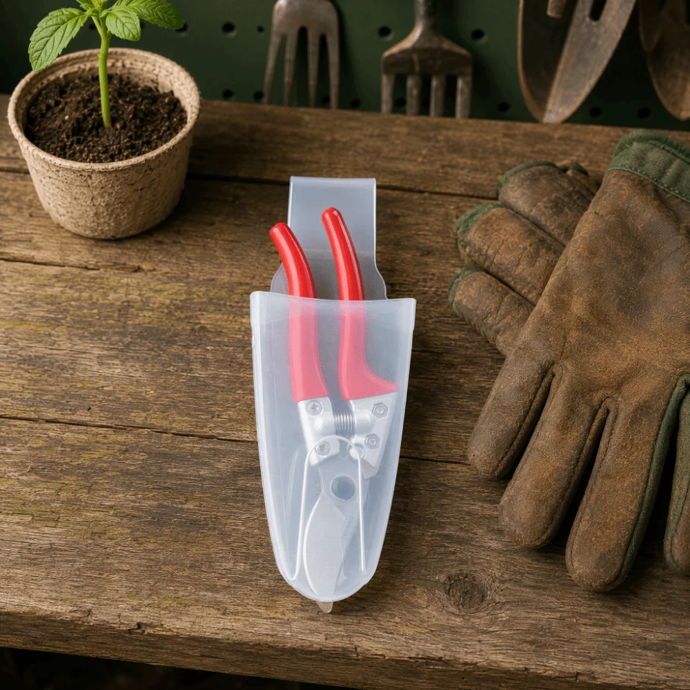 3Pcs Waist-Mounted Pruning Shears Belt Bag Durable Reusable Pruning Shears Organizer Transparent Frosted Portable