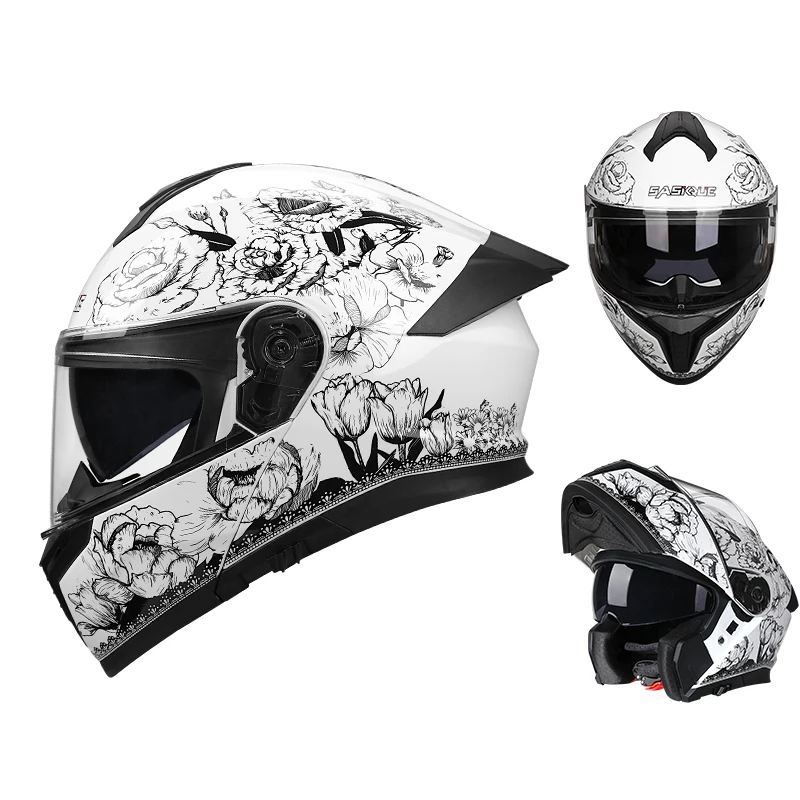 

Aerodynamic Modular Helmet - Dual Lens (Built-in Sun Visor + Outer Shield)