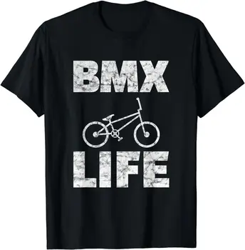 BMX Life Distressed Bike Rider T-Shirt Vintage T Shirt uomo abbigliamento top magliette grafiche Streetwear Camisetas Ropa Hombre