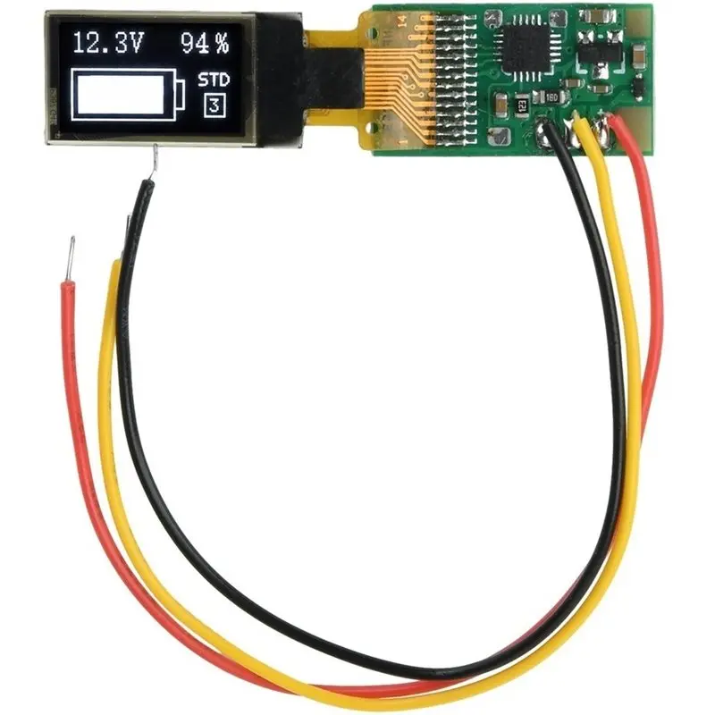 ABMH-DC 0-30V Digital Voltmeter Battery Level Meter 0.5-Inch OLED Display Voltage Tester 1-6S Adjustable Battery Level Tester