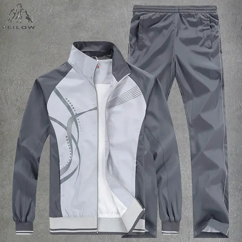 Men\'s Casual Tracksuit Running Jogging Athletic Sports Set Fitness 2 Pieces Jacket + Sweatpants Basketball Football Track Suits