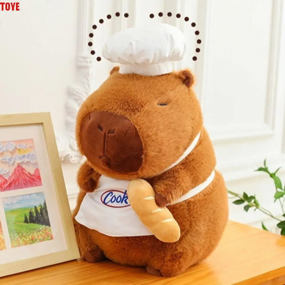 

Cook Capybara Plush Doll Cartoon Baking Capybara Plush Toy Simulation Soft Capibara Fluffty Doll Birthday Gift