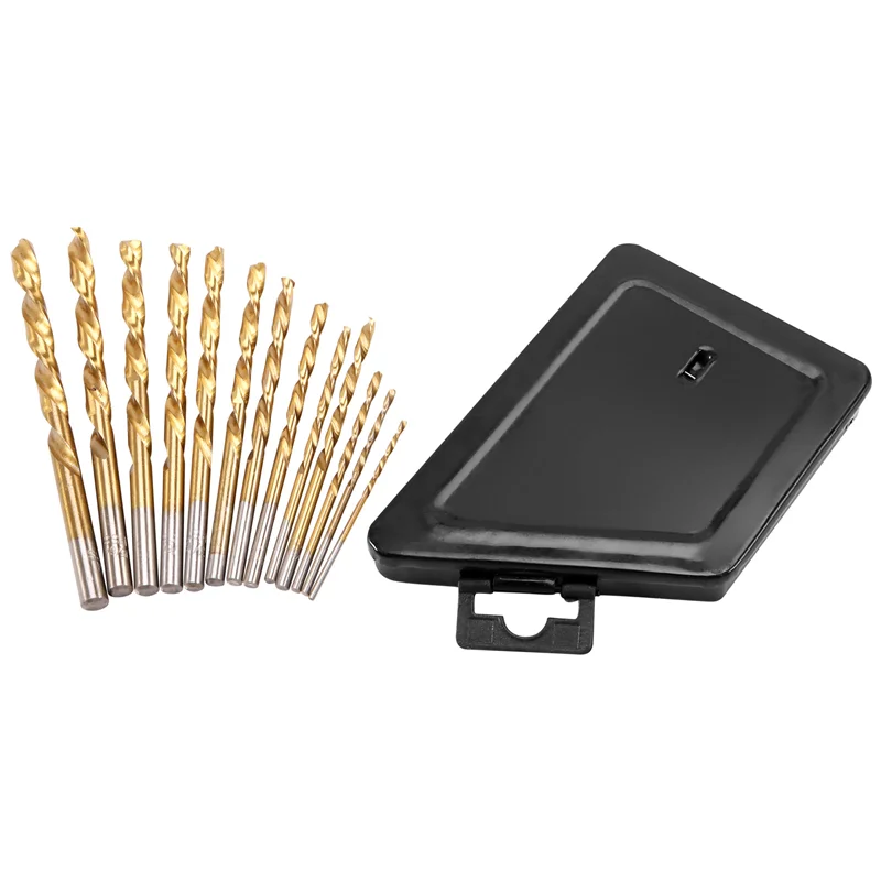 

A44M 13Pcs Left Handed Drill Bit Set Extractor Drill Bits for Metal Power Tools Accessories with Titanium Nitride Coating