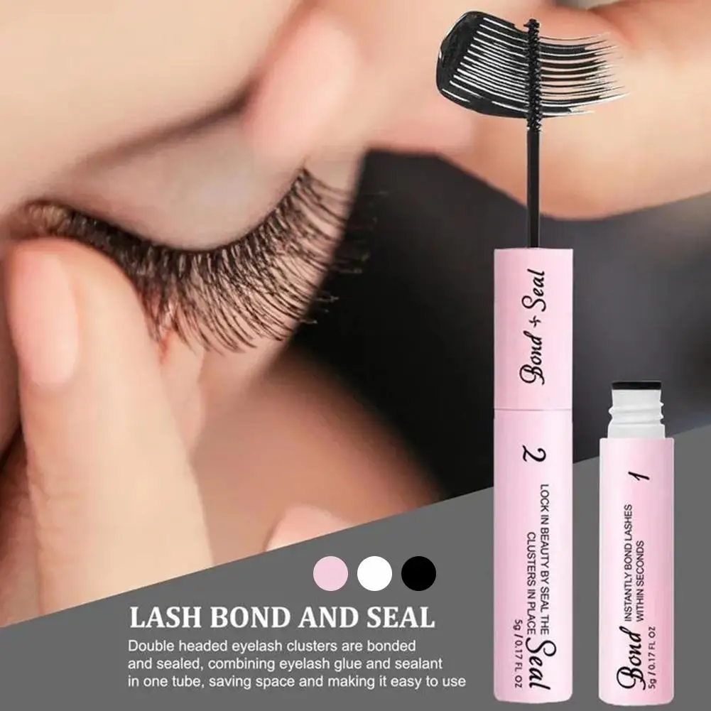 まつげボンド＆シール 2 in 1 速乾性まつげ接着剤＆シーラー 防水 強力キープ クラスタまつげ接着剤 ボンド＆シール (クラスター用)