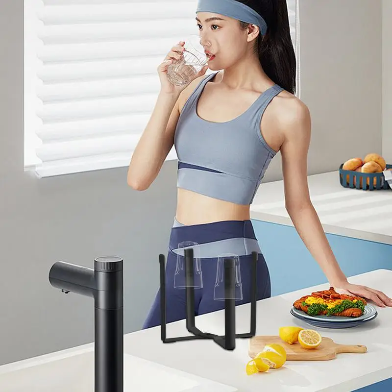 Bottle Drainer Stand Foldable Garbage Bag Rack With Non-Slip Bottom Metal Kitchen Stand Holder Bottle Dryer Rack For Kitchen