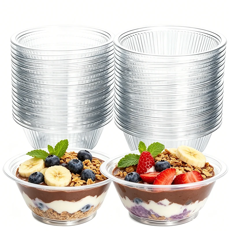 Food Storage Safety - 50/100 SZT. Przezroczyste plastikowe miseczki jednorazowe