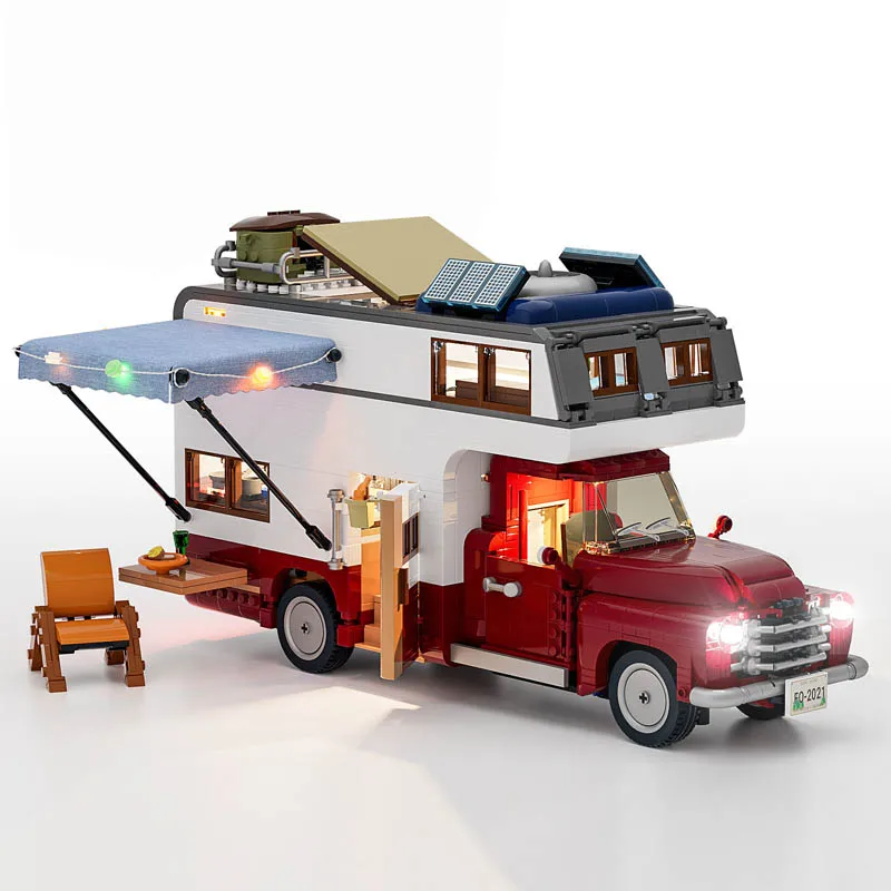 

IN STOCK MOC Technical Camper Van Building Blocks Assembling City RV Model Bricks Construction Set for Boys Toy Birthday Gift