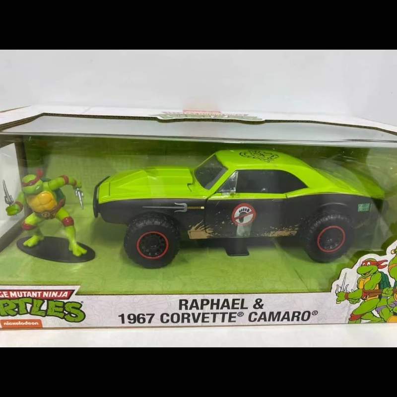 

Черепашки-ниндзя 1:24 1967, литая под давлением машина Chevrolet Camaro и 2,7-дюймовая кукла Рафаэль, игрушки, подходящие для детей и взрослых