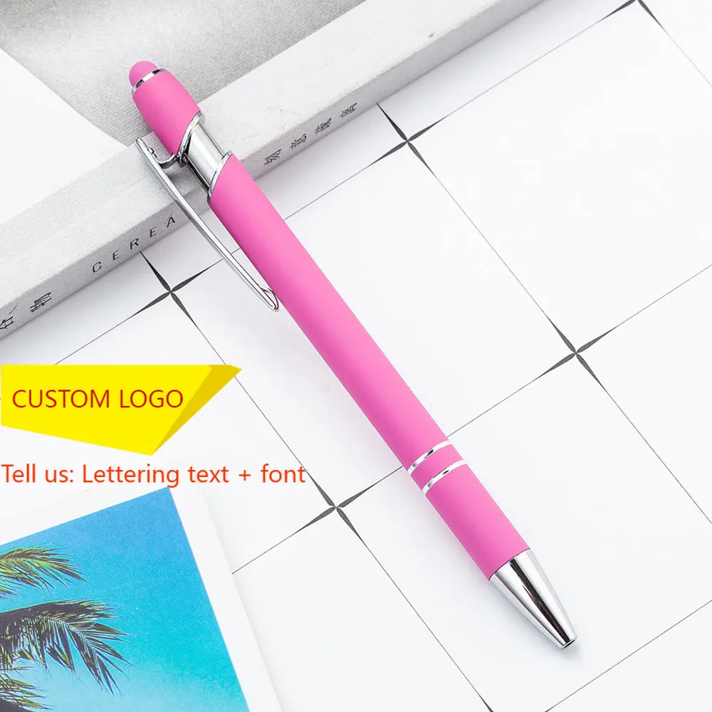 100 Pcs Custom Logo Pen 0.5mm Pen Write Smoothly Write for Office Study Bridesmaid Gift