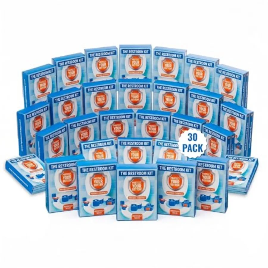 

Great for Travel 30-Pack Portable Disposable Oversized Toilet Seat Cover, 3Feet 3Ply Toilet Paper, Hand and Flushable Tush Wipe