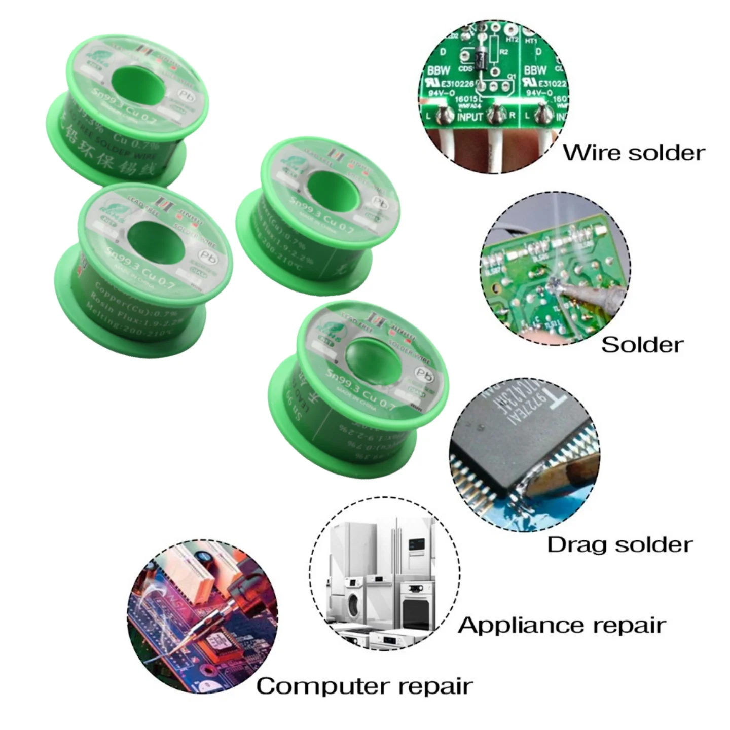 Lead-free solder wire SN99.3 Cu0.7 environmentally friendly tin wire flux reel soldering wire solder wire reel high purity