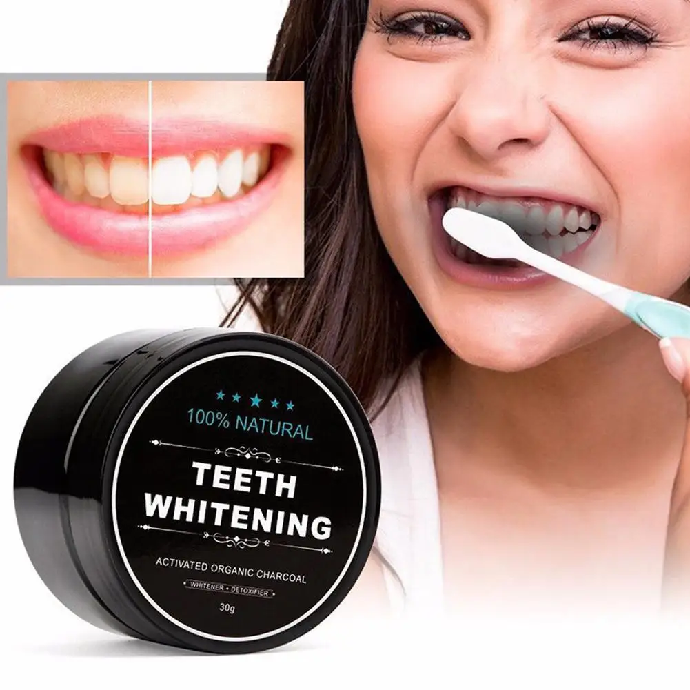 White Teeth Whitening Powder Natural Activated Charcoal Charcoal Breath Powder Brightening Natural Tartar Freshen Remove Te V0D6