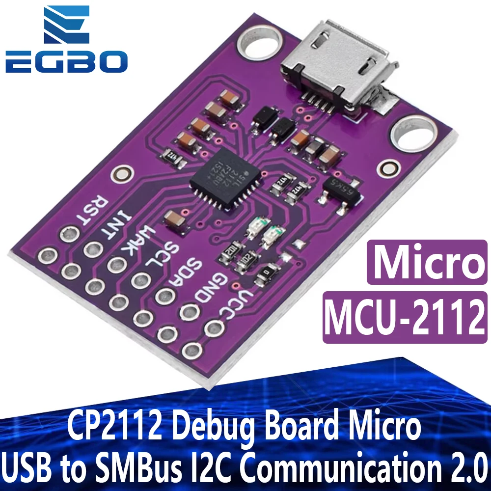 1~10PCS EGBO CP2112 Debug Board USB to SMBus I2C Communication 2.0 Micro USB Evaluation Kit for CCS811 Sensor Module for arduino