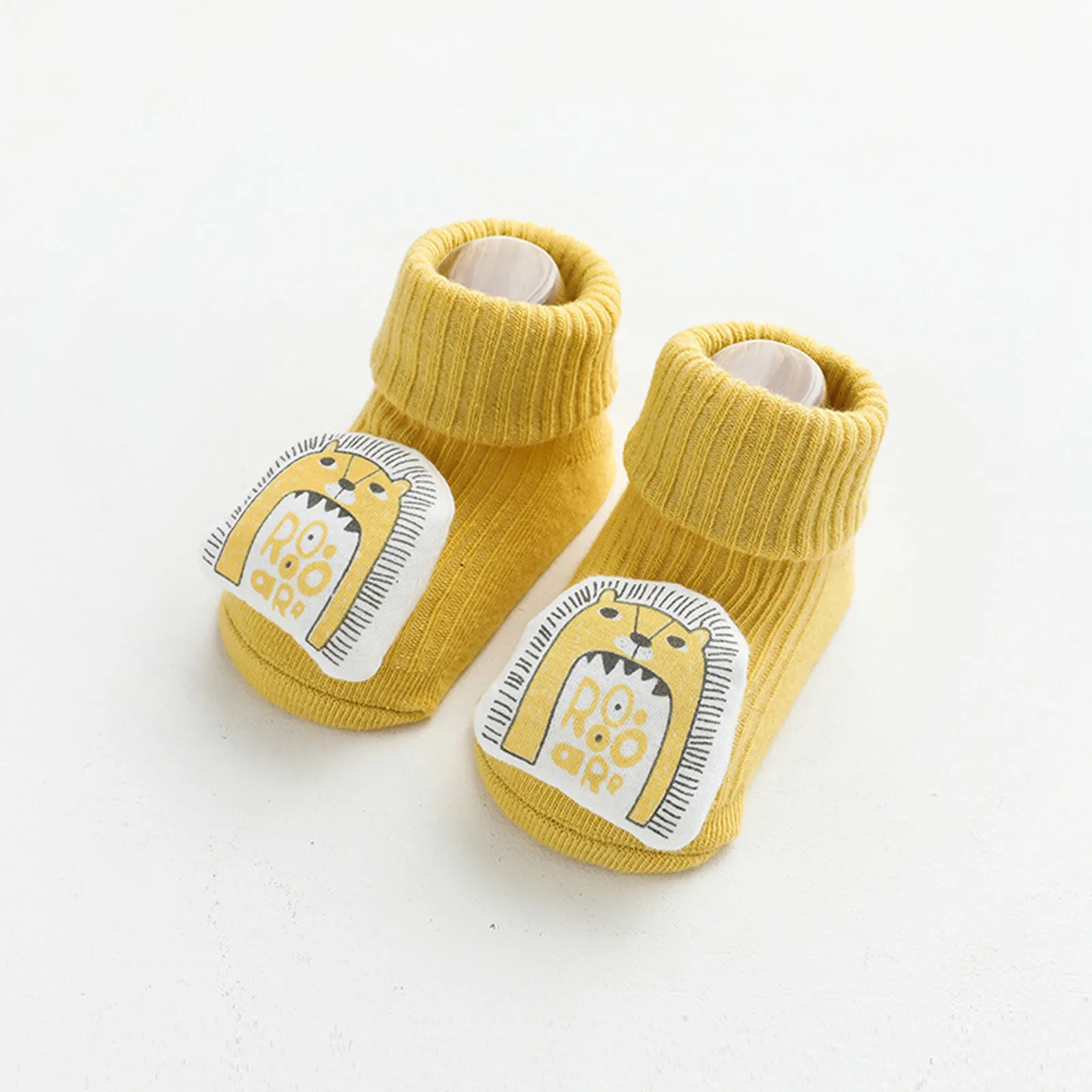 Sapatos de algodão antiderrapante infantil, meias de chão, sola de borracha, desenhos animados, urso, decoração, bonito, recém-nascido, infantil, bebê, menina, menino, infantil