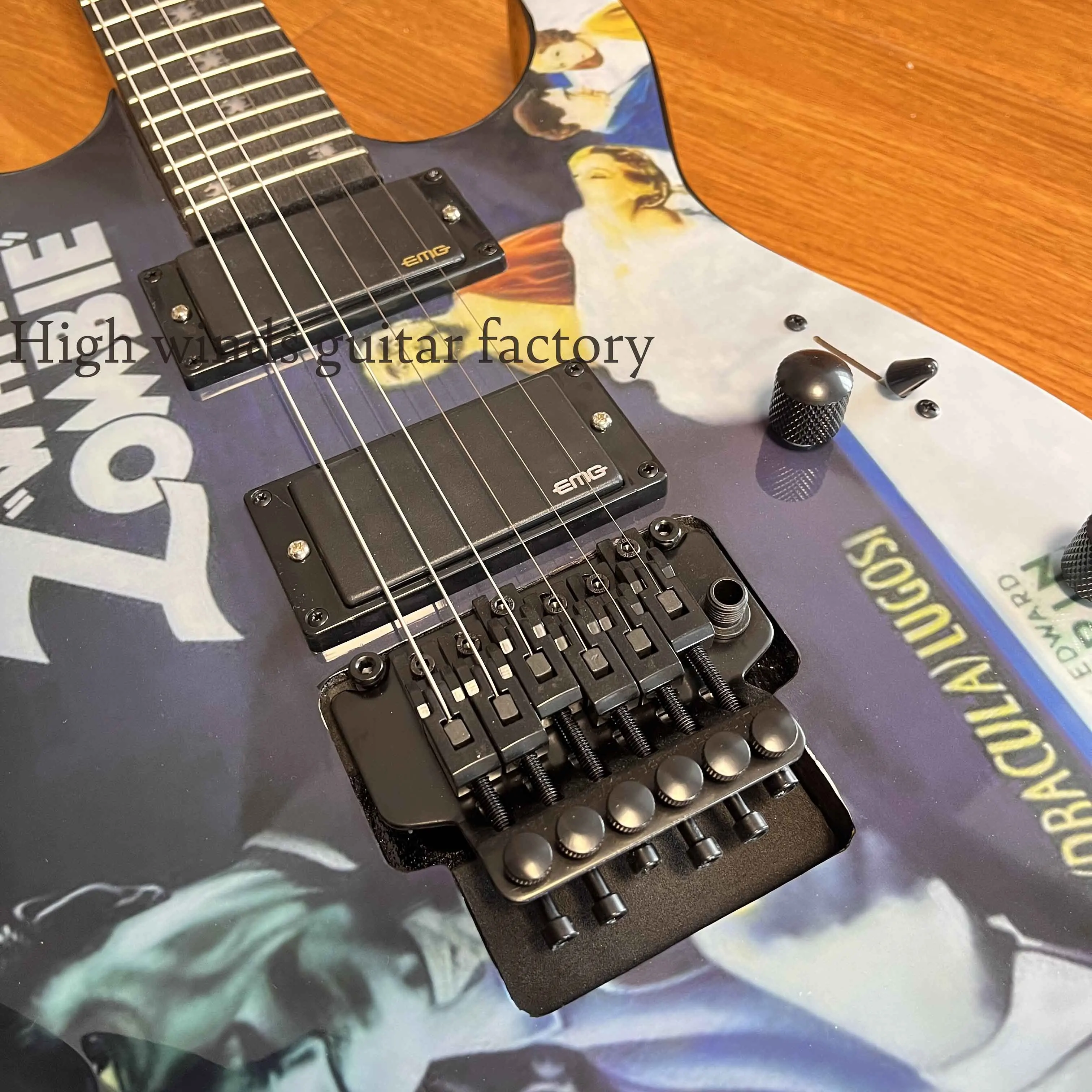 Factory manufacturing zombie box purple electric guitar 6 string Floyed Rose 2h pickups spot free delivery