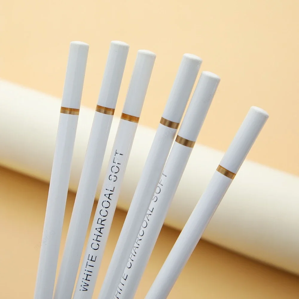 6Pcs/set White Charcoal Pencils Drawing Set Professional White Sketch Pencils for Drawing Sketching Chalk Pencils for Beginners image 4